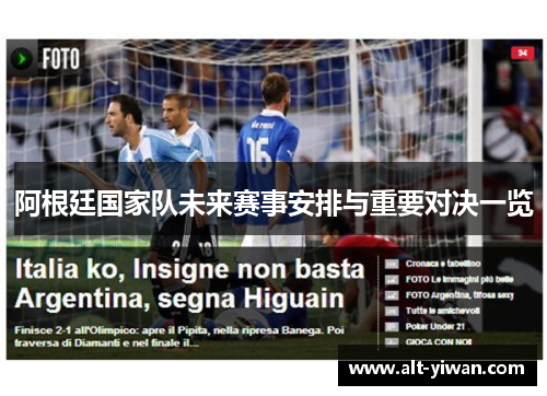 阿根廷国家队未来赛事安排与重要对决一览